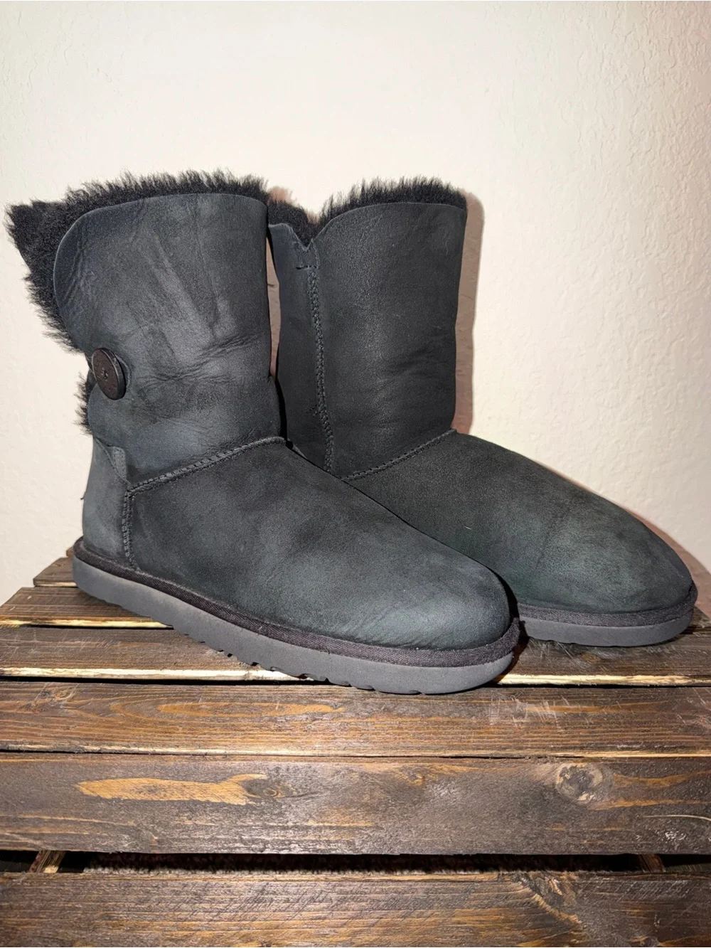 UGG Women's Short Button Boots in Black
